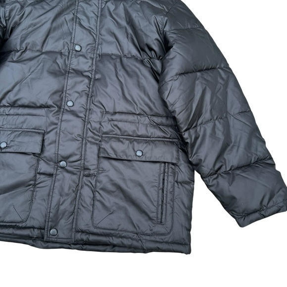 Mens Perry Ellis Puffer Jacket Removable Hood Black Size XL Portfolio Wellon - Picture 5 of 15